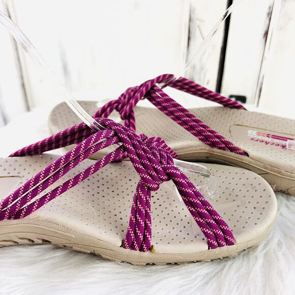 Skechers Reggae Raspberry Pink Rope Slip on Outdoor Water Sandals Womens Size 9 - Picture 4 of 6